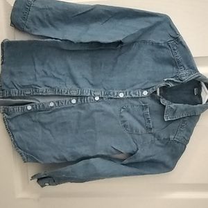 Girls Light denim buttom up shirt size 7/8